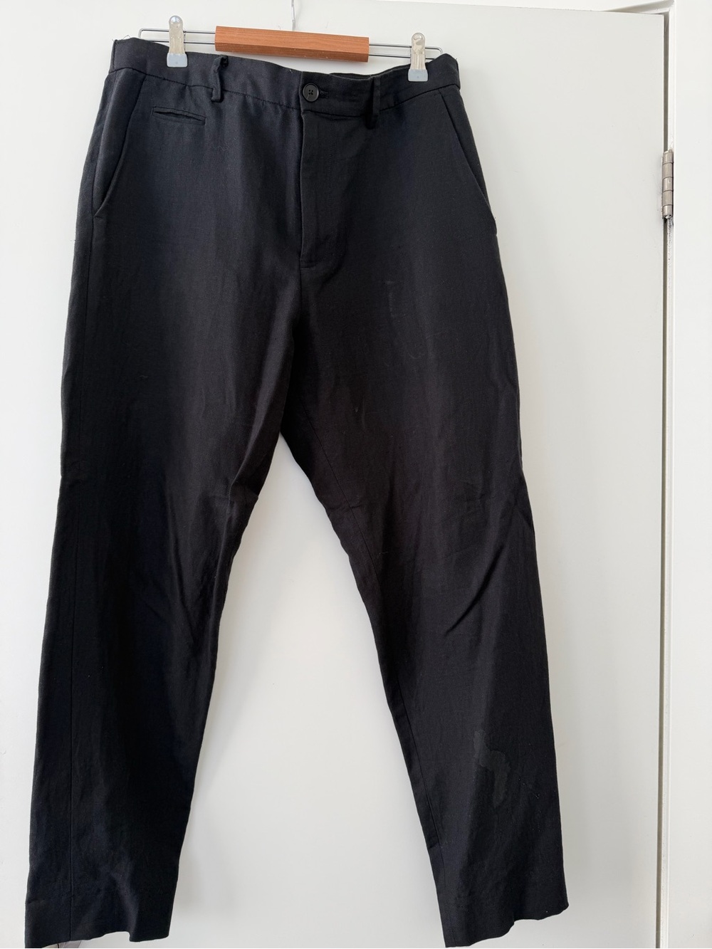 Club Monaco Black Cotton Linen blend trousers